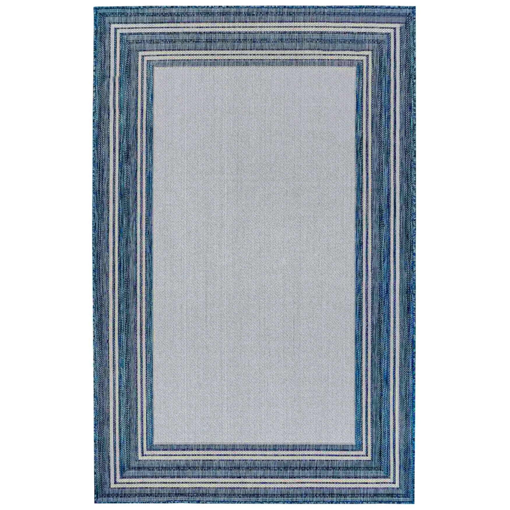 Liora Manne Carmel Multi Border Indoor/Outdoor Rug, NAVY, hi-res image number 0