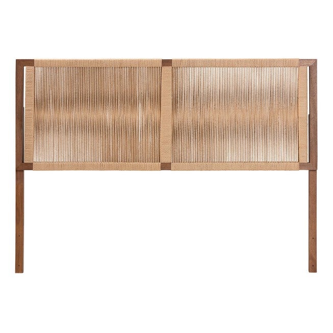 Holitz Modern Bohemian Walnut Brown Finished Bayur Wood Queen Size Headboard, , on-hover image number null