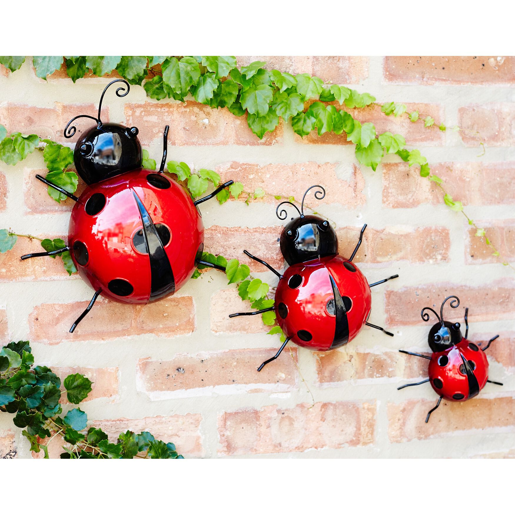 Metal Lady Bug Garden Decor (Set Of 6), RED, hi-res image number 0