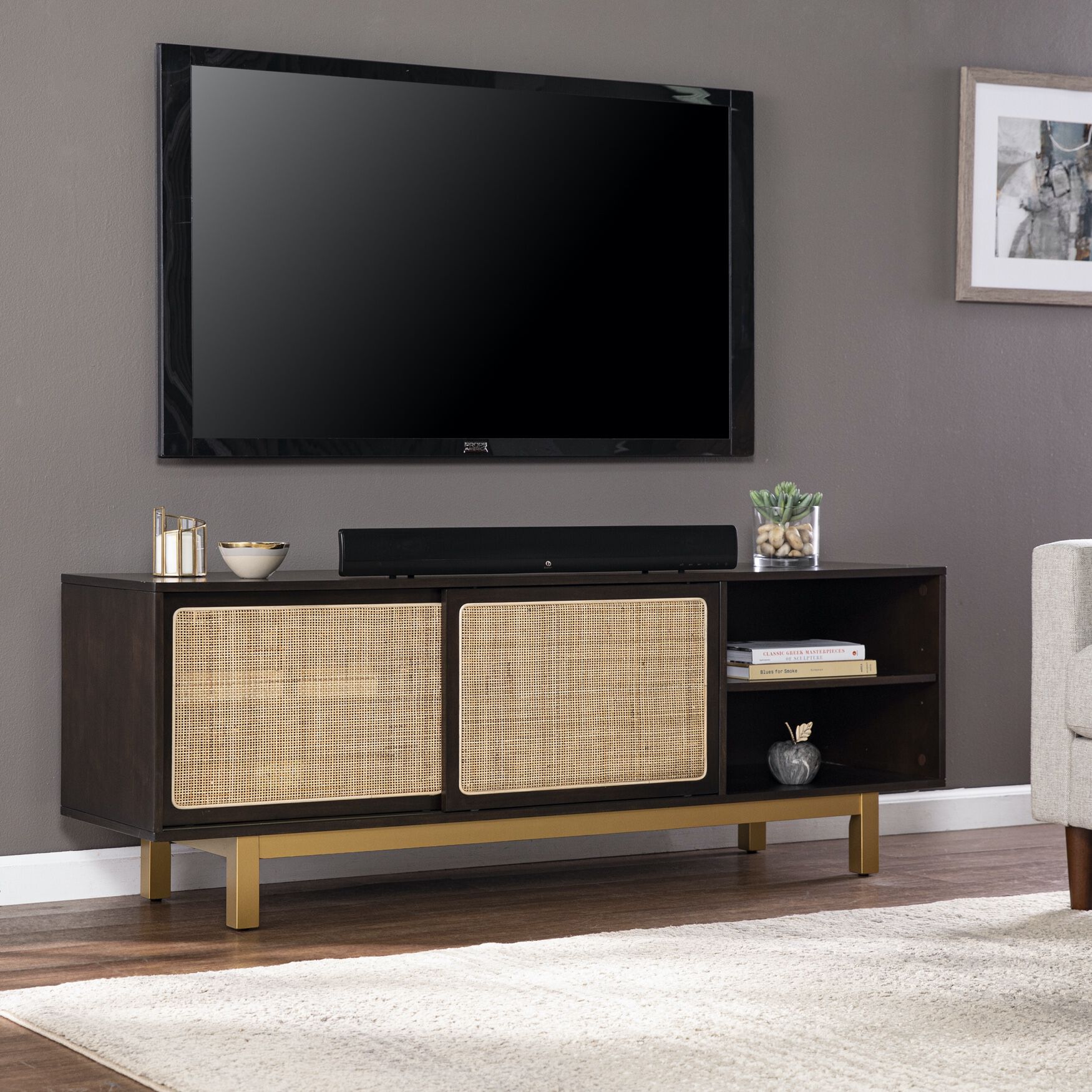 Carondale Sliding Door Media Stand | OneStopPlus