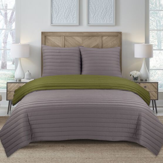 Jersey Knit Blue Stripe Comforter Set, , alternate image number null