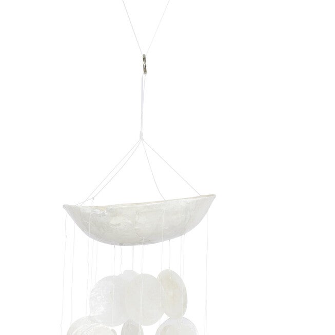 White Capiz Coastal Windchime, , alternate image number 2