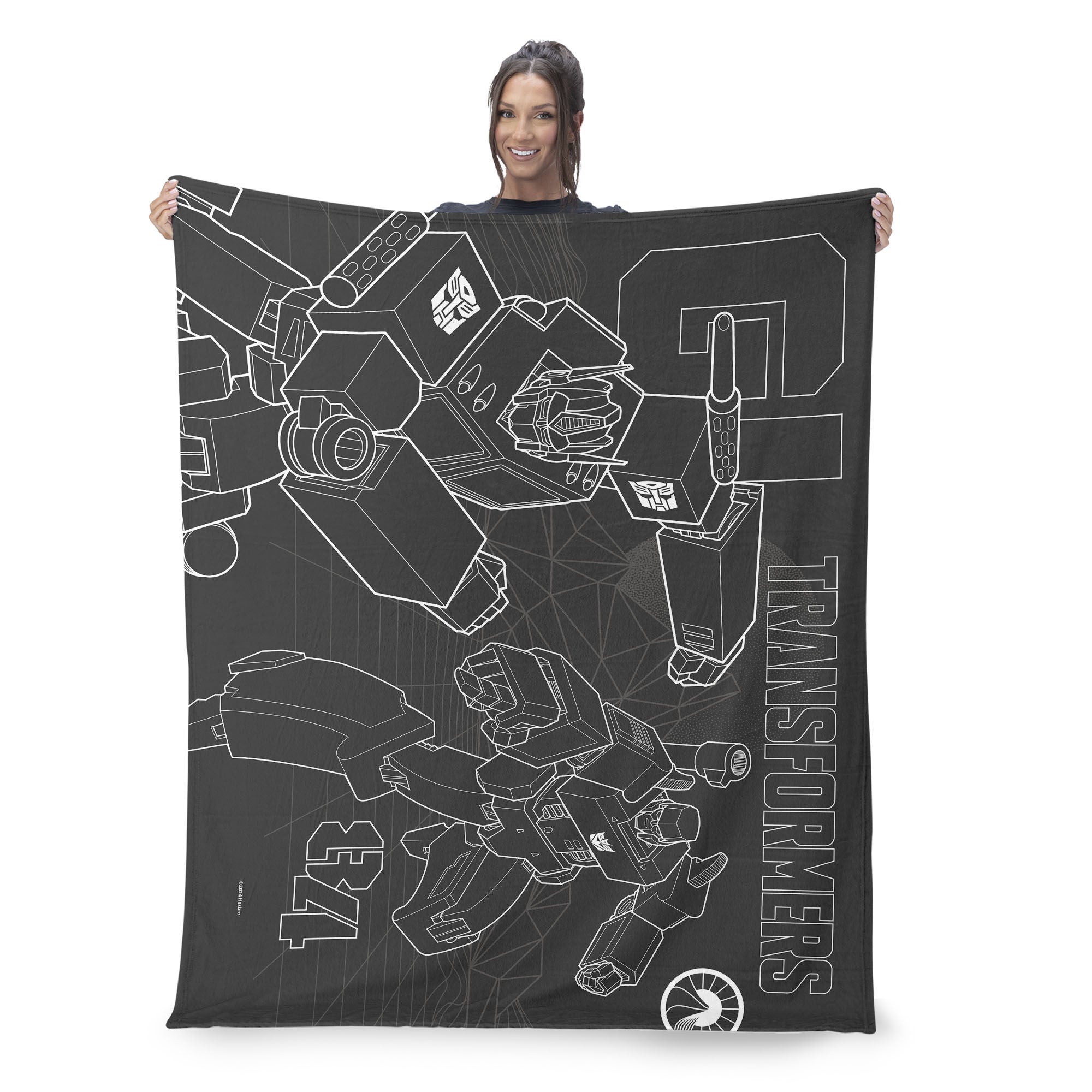 Hasbro Transformers G1 Optimus Prime And Megatron Silk Touch Throw Blanket 40X50 Inches, BLACK, on-hover image number 1