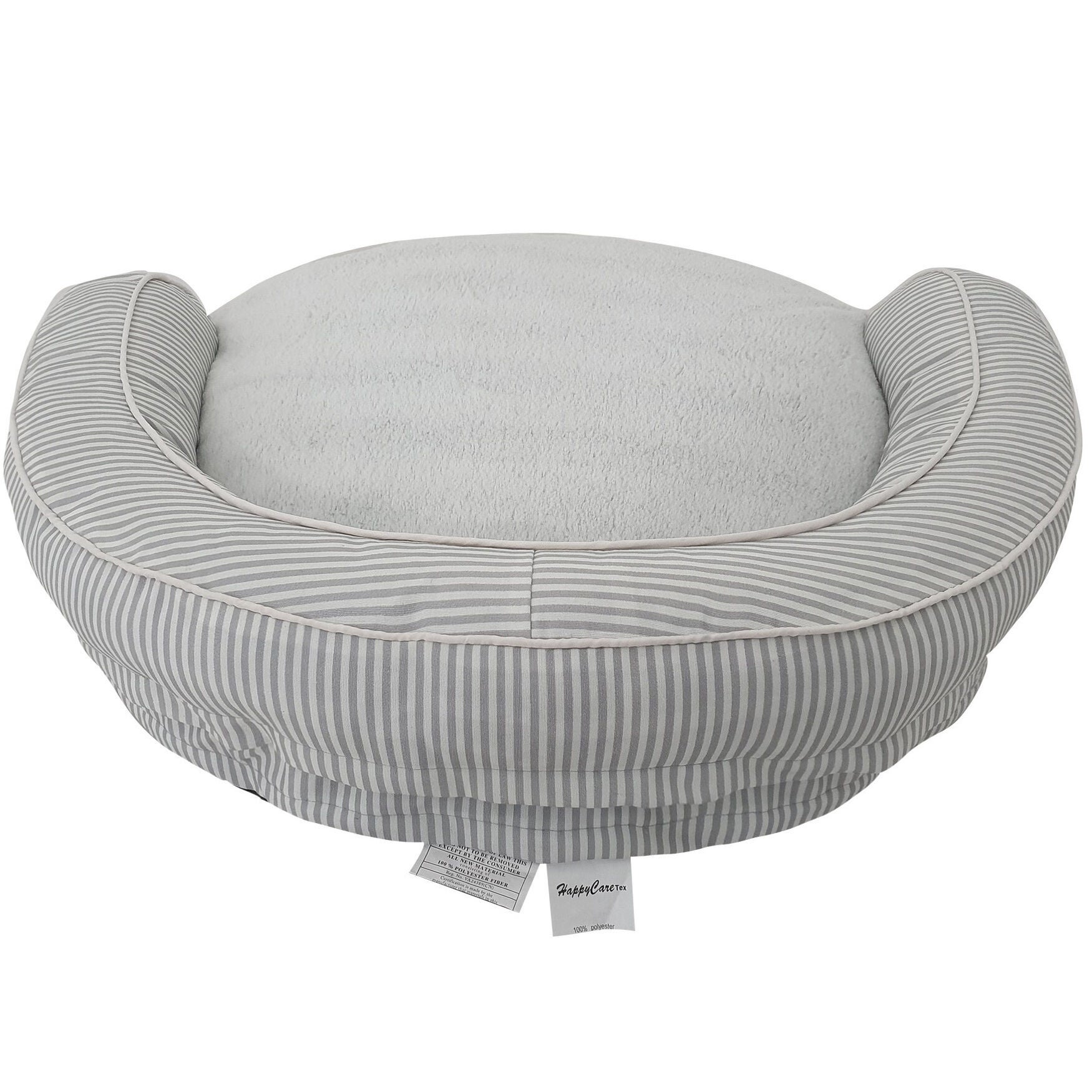 Stripe Printing poly-cotton bolster with detachable faux fur cushion Medium Size, , alternate image number 3