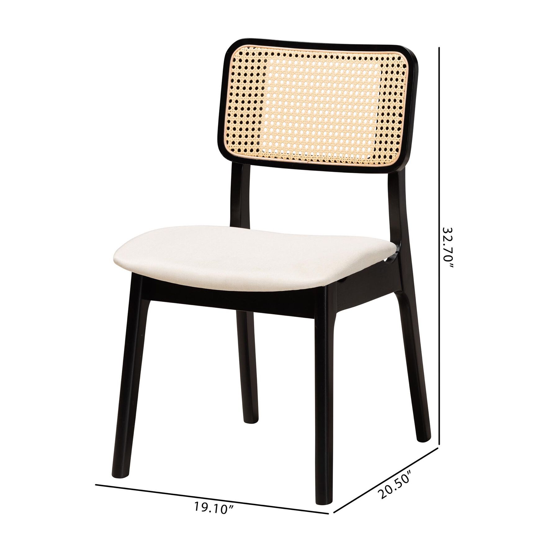 Dannon Mid-Century Modern Grey Fabric And Walnut Brown Finished Wood 2-Piece Dining Chair Set, , alternate image number 21