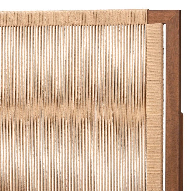 Holitz Modern Bohemian Walnut Brown Finished Bayur Wood Queen Size Headboard, , alternate image number null