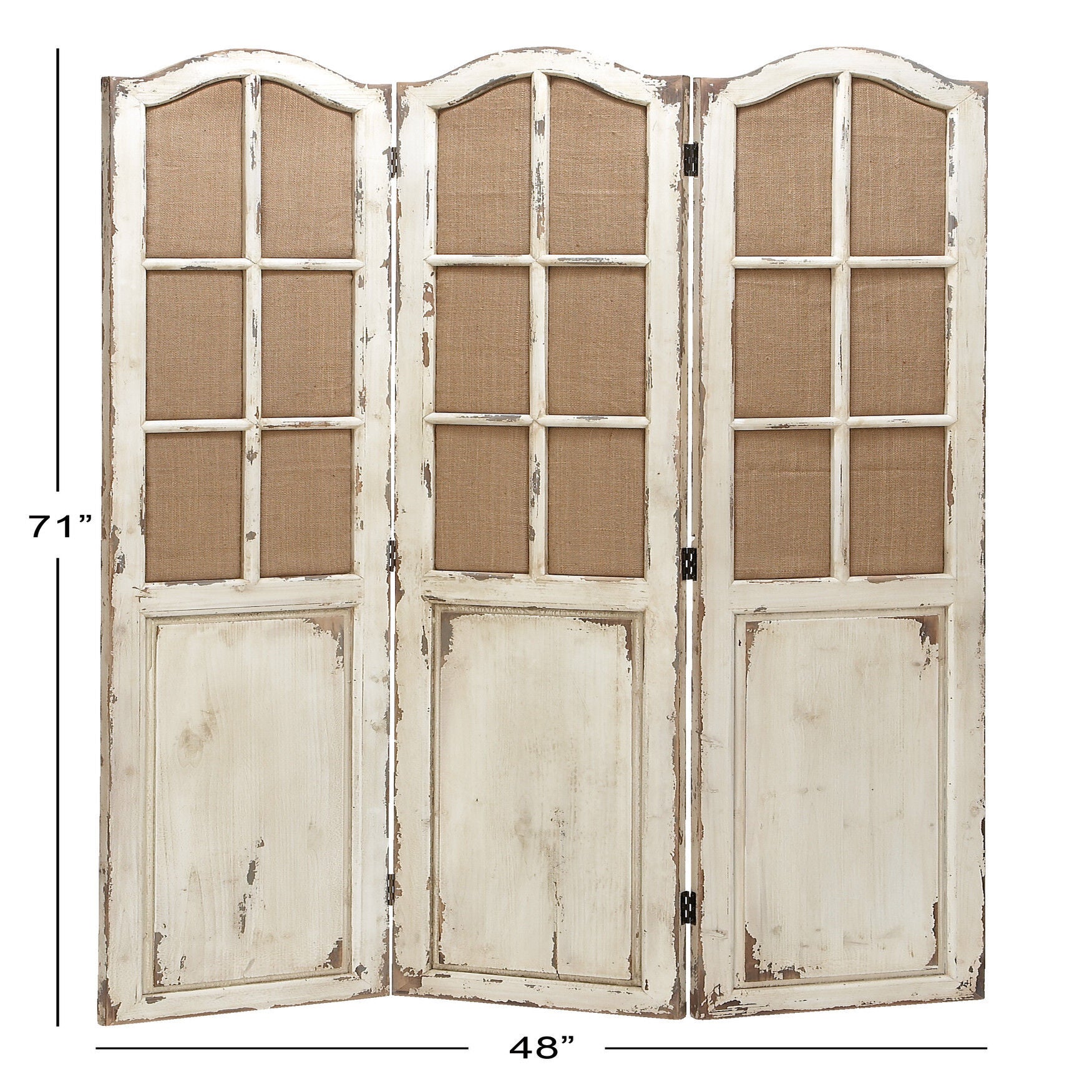Beige Wood Farmhouse Room Divider Screen, 71 inches x 48 inches x 1 inches, , alternate image number 7