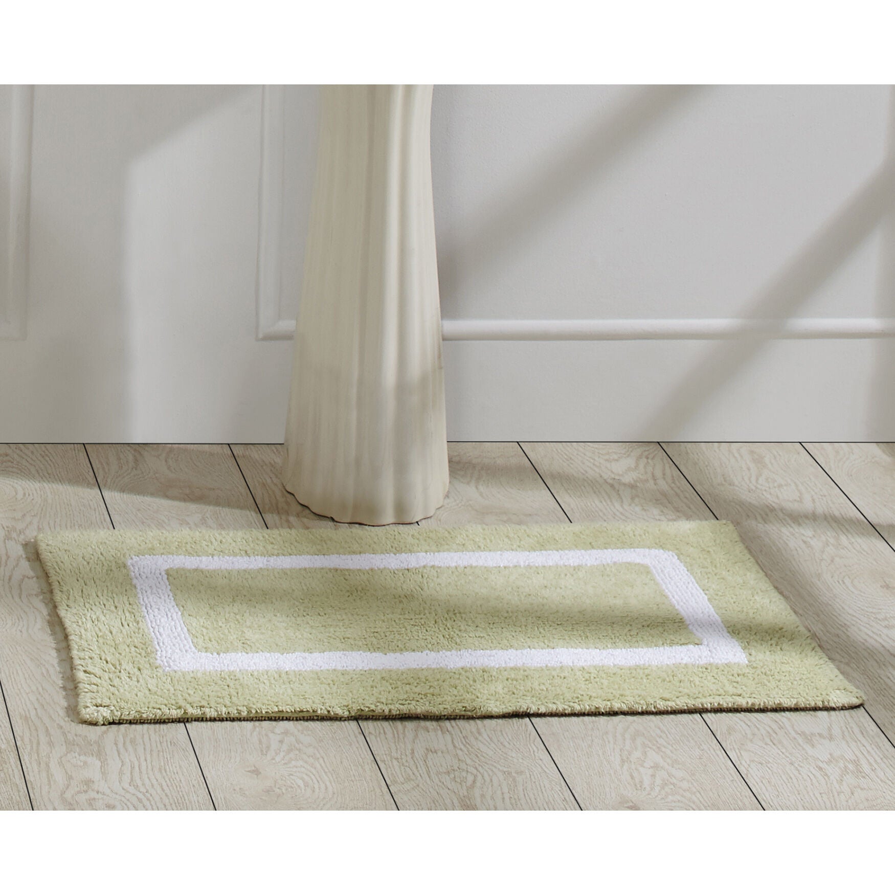 Hotel Collection 100% Cotton 17 inches X 24 inches Rectangle Bath Rug, SAGE WHITE, hi-res image number 0