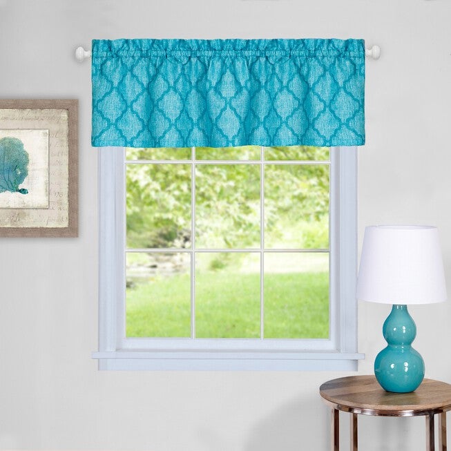 Colby Window Curtain Valance 58 inches x 14 inches, TURQUOISE, hi-res image number null
