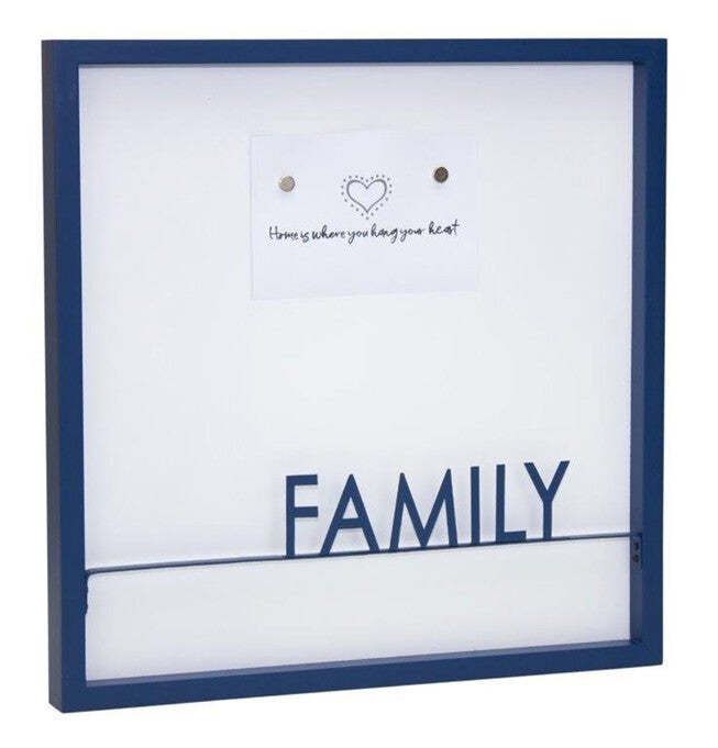 Family Magentic Memo Board 15.75 inchesSQ, BLUE WHITE, hi-res image number 0