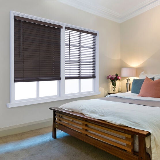 Cut-To-Width 2" Distressed FW Blind, BROWN, hi-res image number null