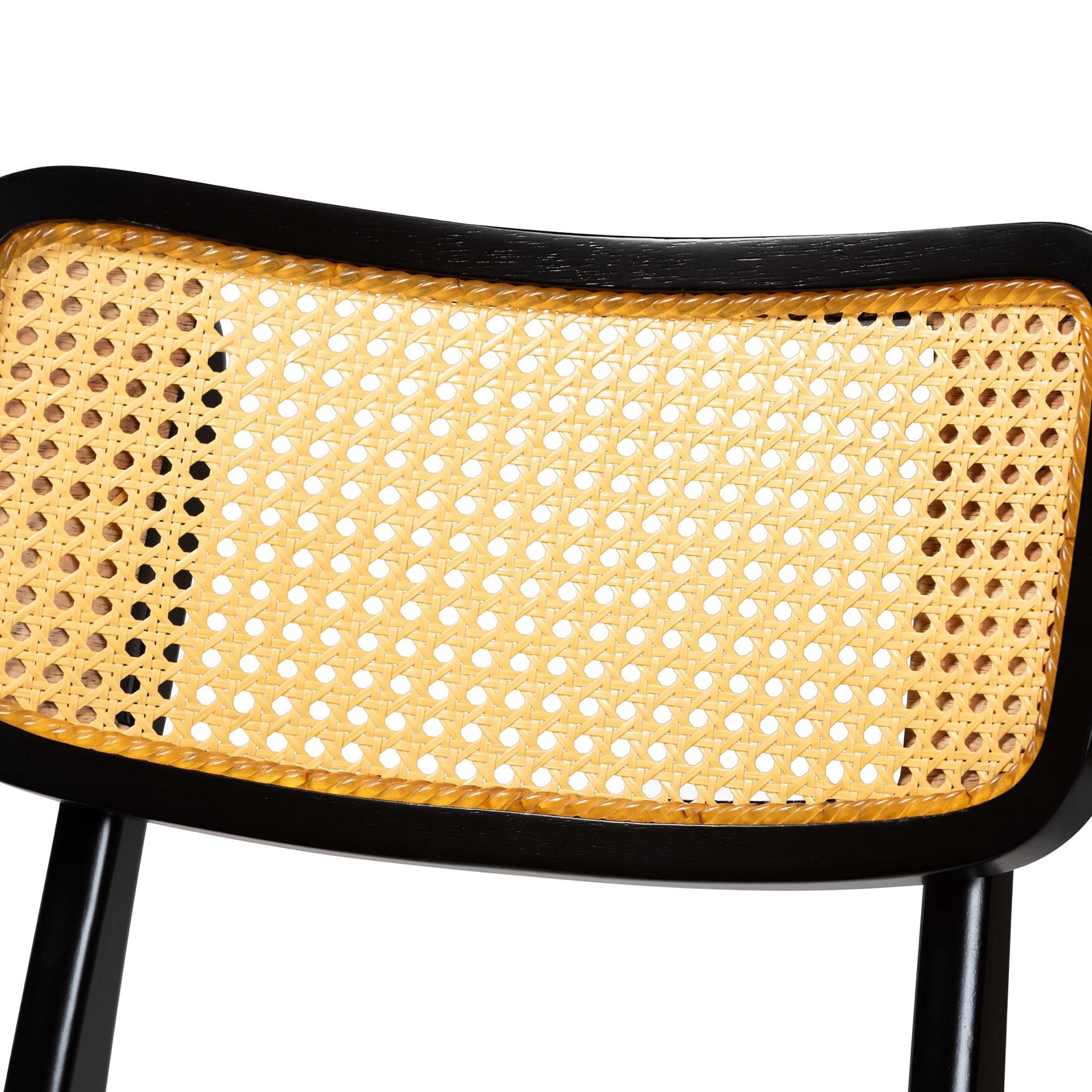 Tafari Mid-Century Modern Walnut Brown Finished Wood and Rattan 2-Piece Dining Chair Set, , alternate image number 15