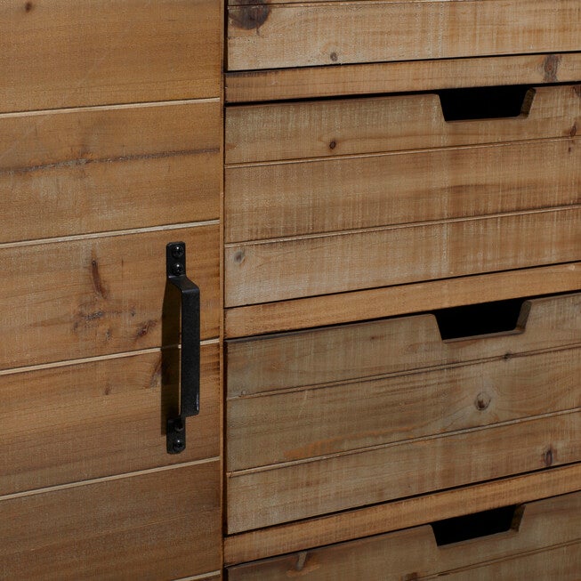Brown Chinese fir Wood Rustic Cabinet, 32x44x19, , alternate image number 8