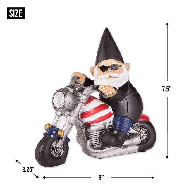 Biker Gnome Solar Statue, , alternate image number null