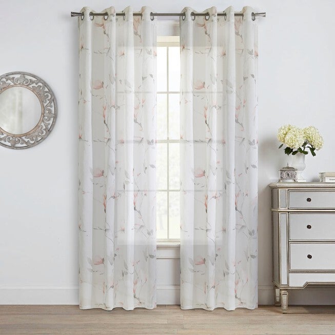 Habitat Symphony Indoor Single Grommet Curtain Panel, CORAL, hi-res image number 0
