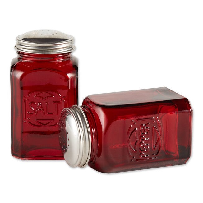 Retro Glass Salt & Pepper Set - Red, , alternate image number 2