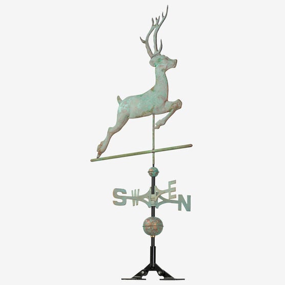 Copper Deer Weathervane, VERDIGRIS, hi-res image number null