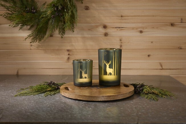 Mossy Oak Deer Candle Holder (Set of 2), GREEN GOLD, alternate image number 1
