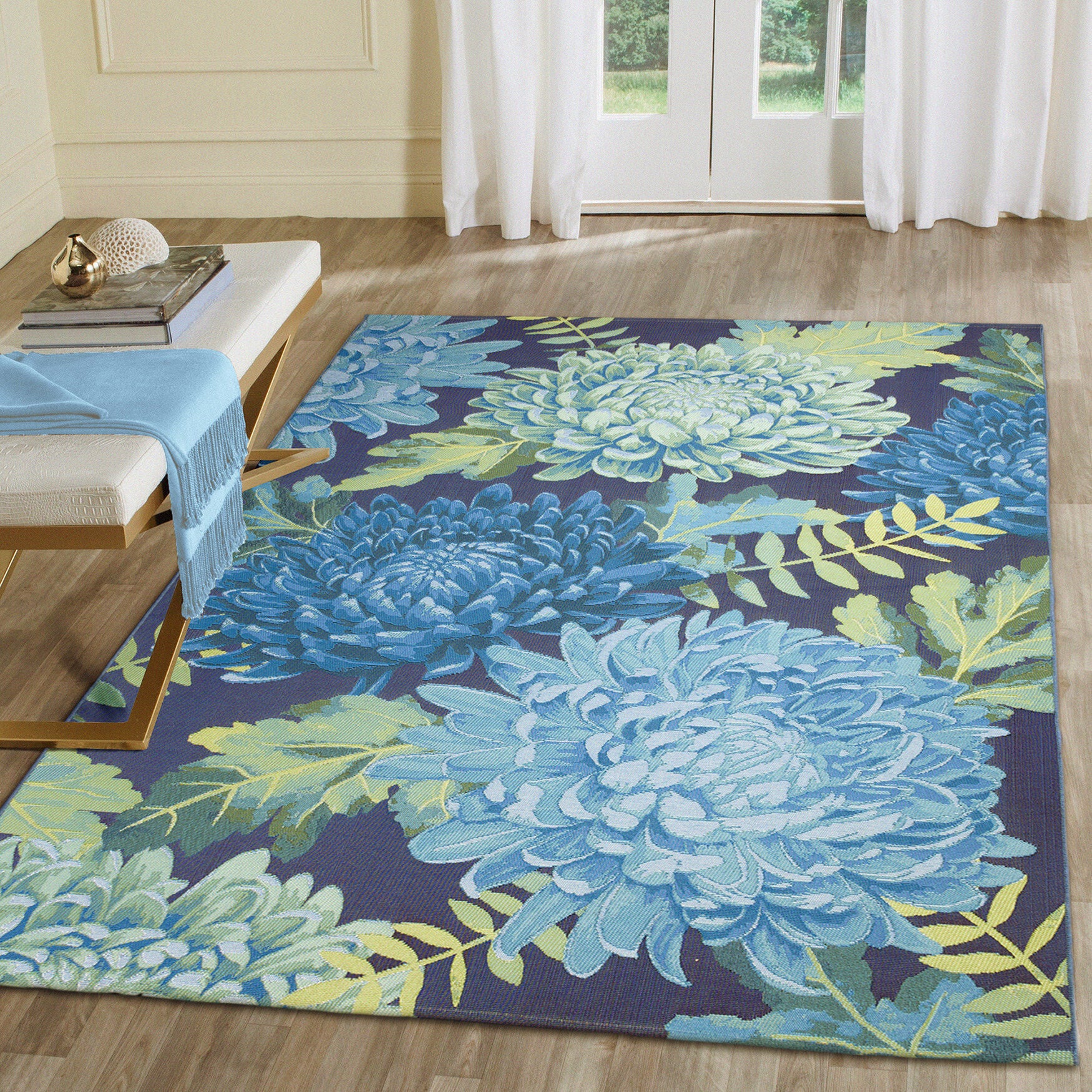 Marina Mum Indoor/Outdoor Area Rug Blue, , alternate image number 4