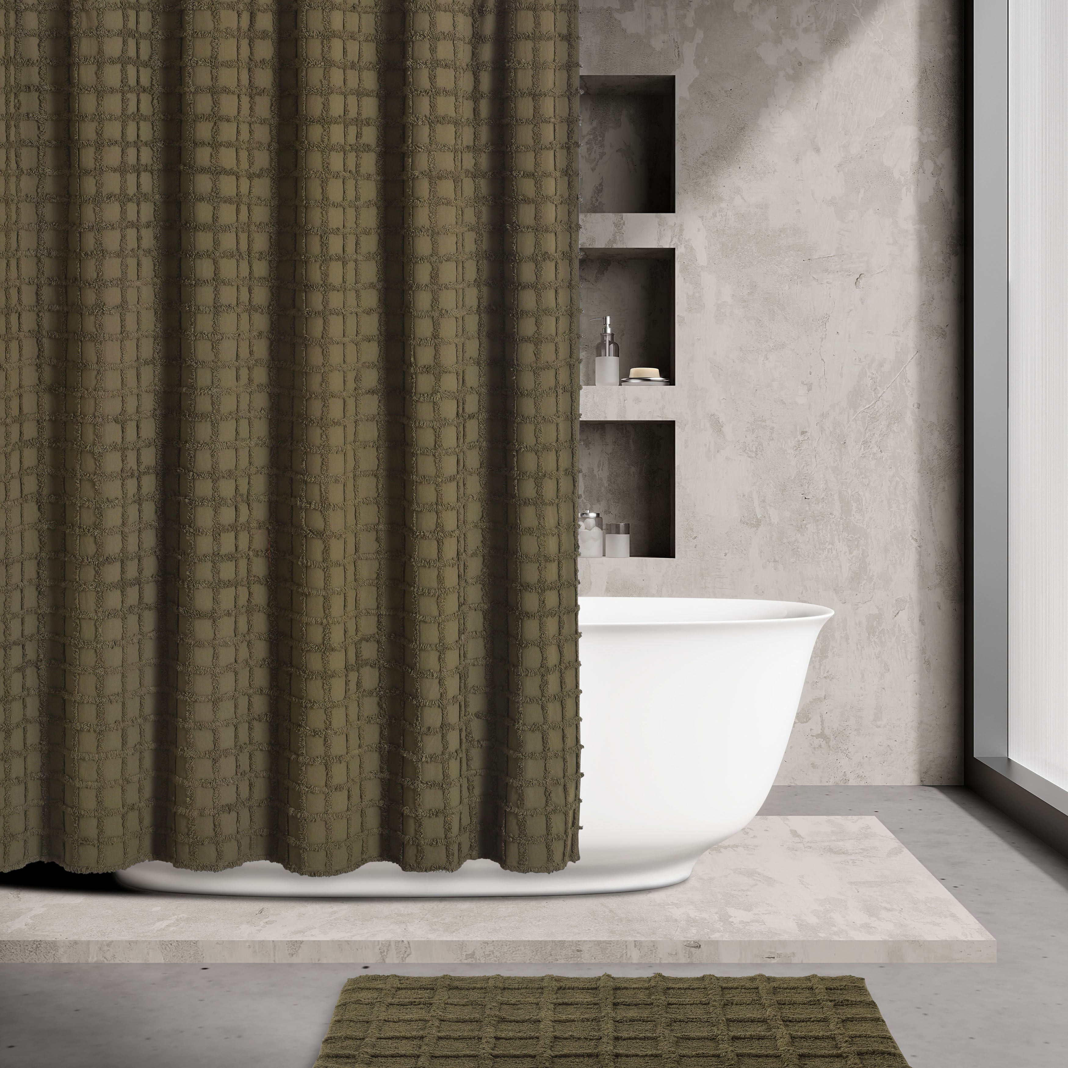 CAMERON SHOWER CURTAIN, BLUE, hi-res image number 0