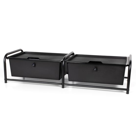 Metal Frame Underbed Storage With Lids, Black, 2-Drawer, MATTE BLACK, hi-res image number null