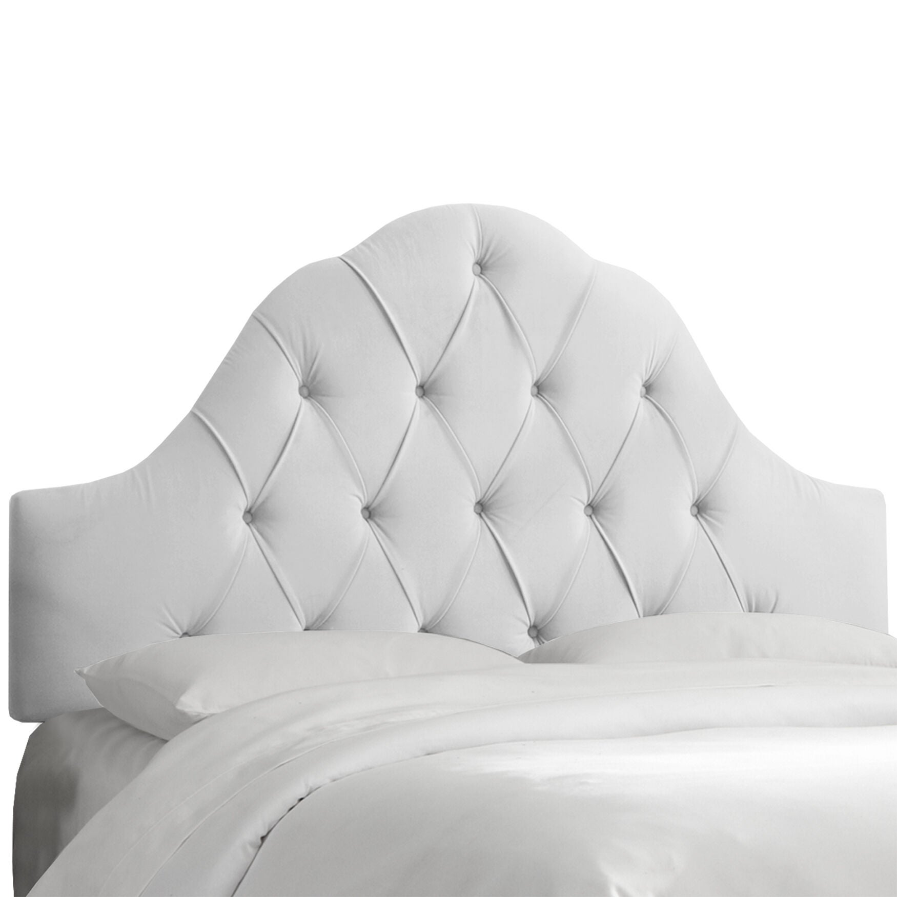 Ada Arch Tufted Headboard, VELVET WHITE, hi-res image number 0