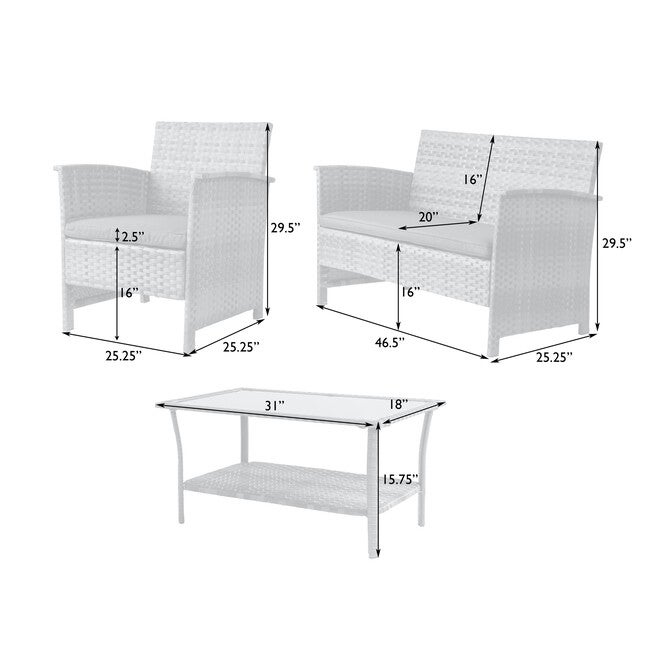 Jareth Wicker Patio Set in Gray, , alternate image number 14