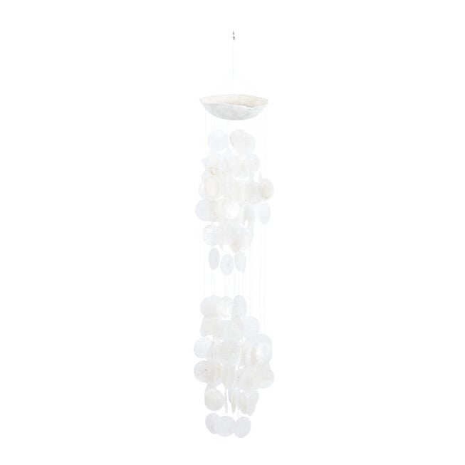 White Capiz Coastal Windchime, , on-hover image number 1