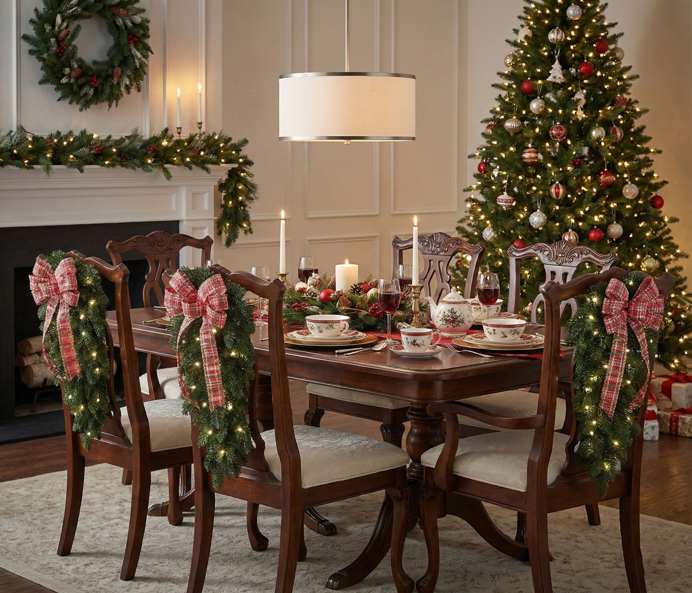 Pre-Lit Swags with Bows, Set of 4, , alternate image number 2