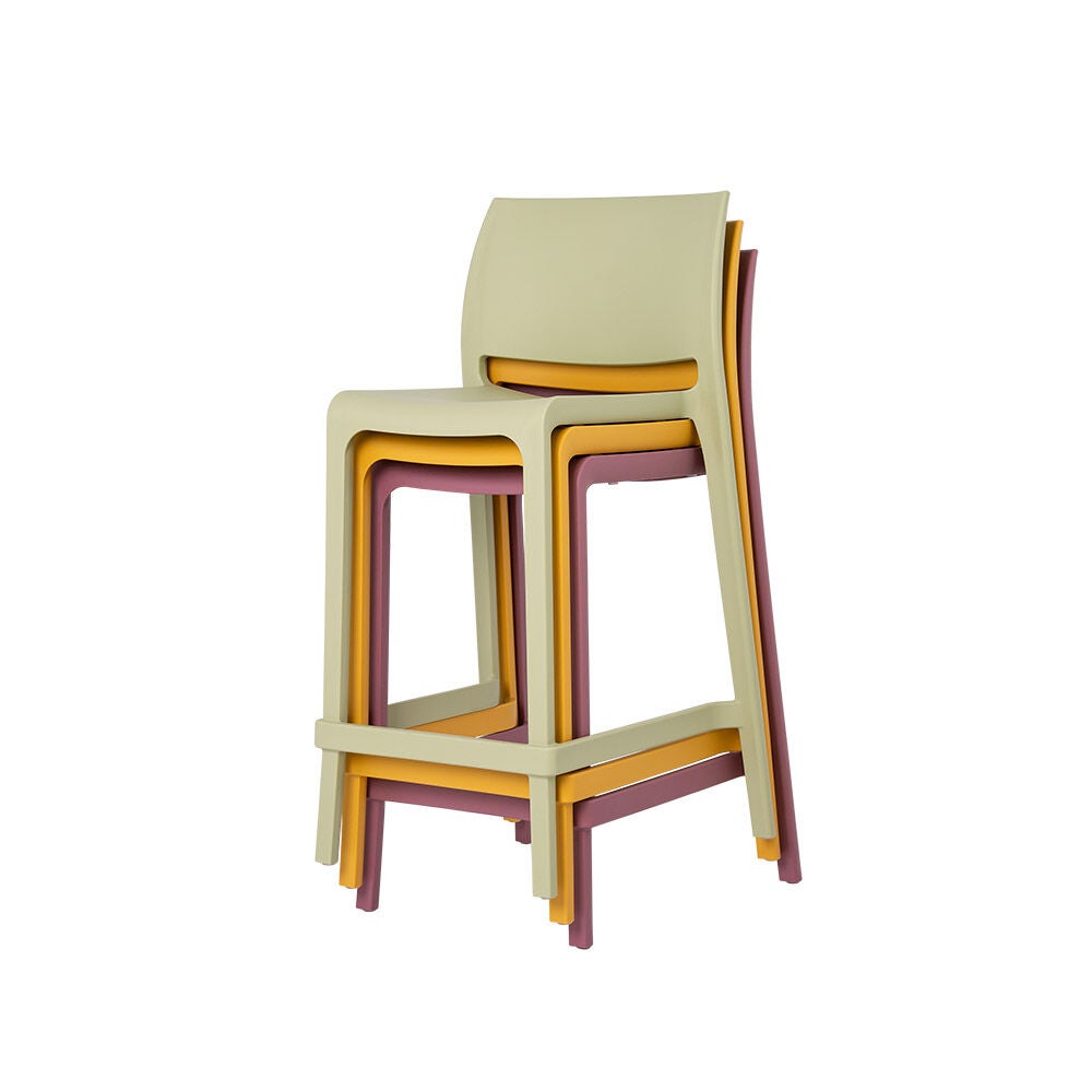SET OF 2 SENSILLA OUTDOOR STACKABLE COUNTER STOOLS, GOLD, alternate image number 6