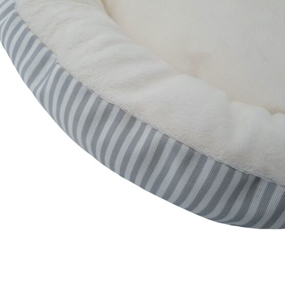 Stripe Printing poly-cotton cozy round cat bed , 21 inch, , alternate image number null