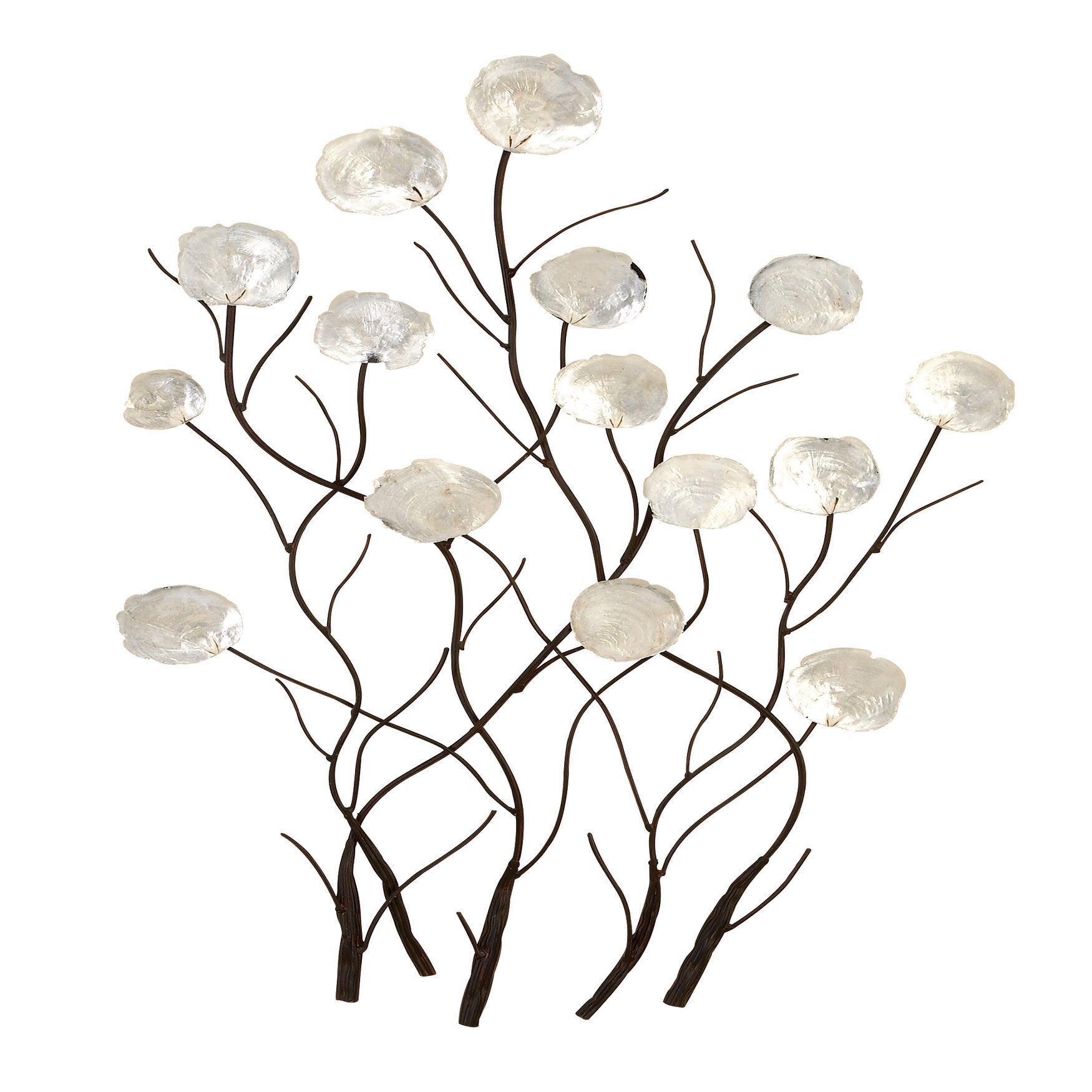 White Metal Coastal Abstract Wall Decor, WHITE, hi-res image number 0