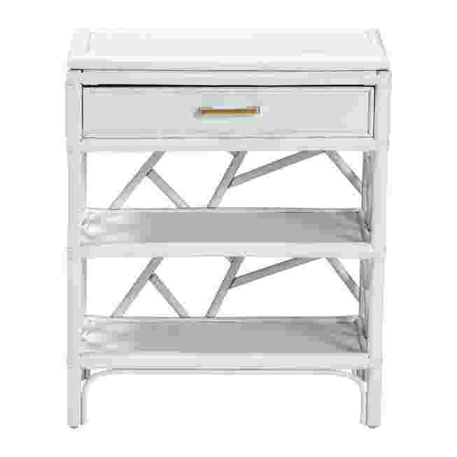 Nightstand front view with open shelving