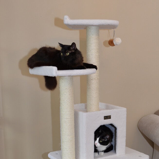 Classic 62 inches Real Wood Cat Tree With Levels, Condo And Two Perches, , alternate image number null