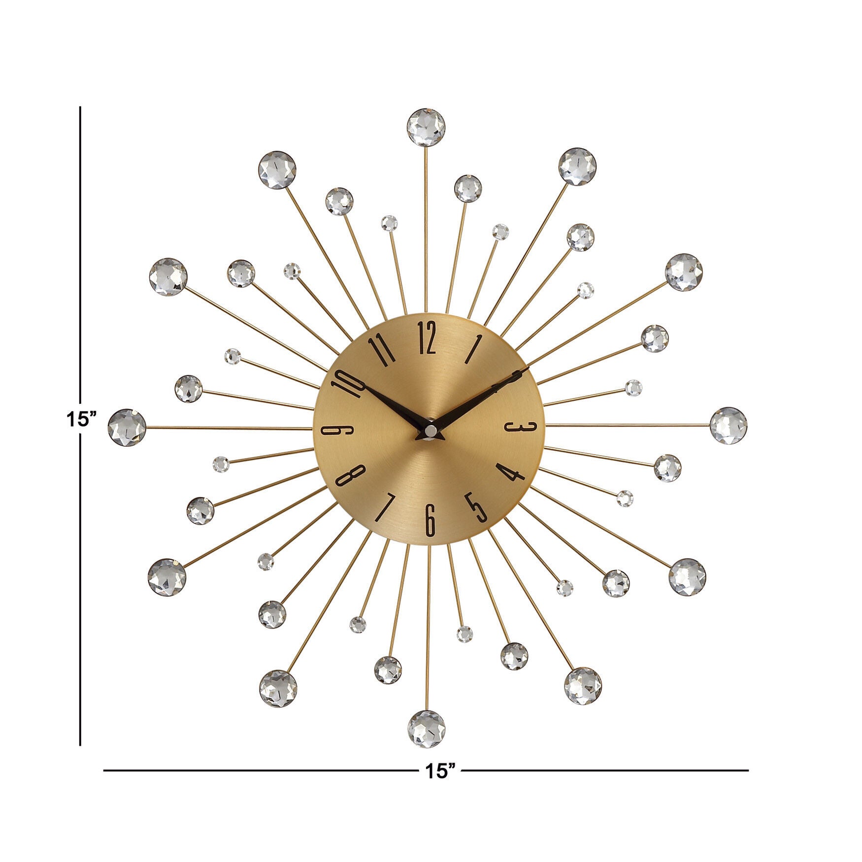 Gold Glam Metal Wall Clock, , alternate image number 3