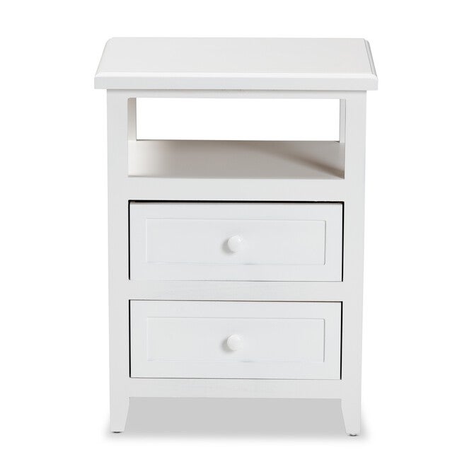 Karsen Modern And Contemporary White Finished Wood 2-Drawer Nightstand, , alternate image number null