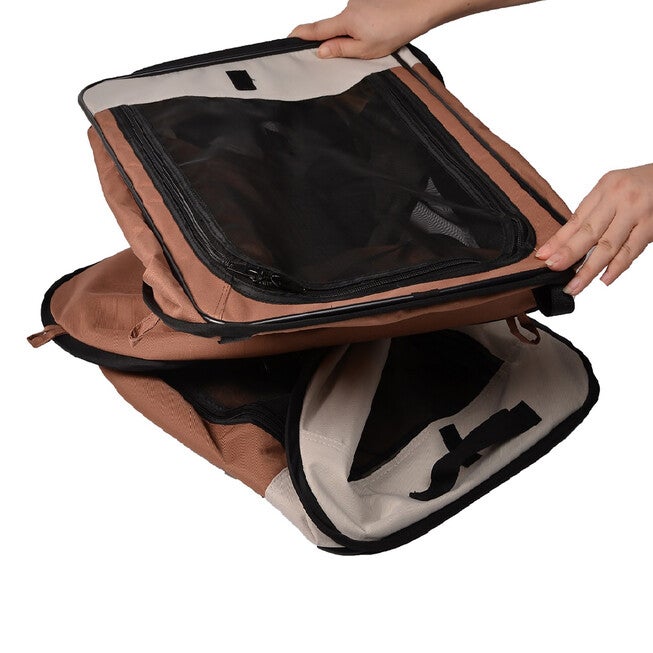 Large Portable/Foldable Kennel, 31.8 inches x 22.5 inches x 24.5 inches/25.6 inches x 20.86 inches x 2.35 inches, Brown, , alternate image number 3