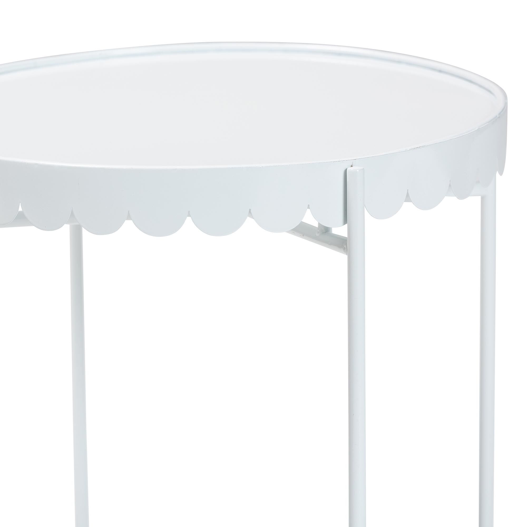 Laverne Yellow Metal Side Table, WHITE, alternate image number 3
