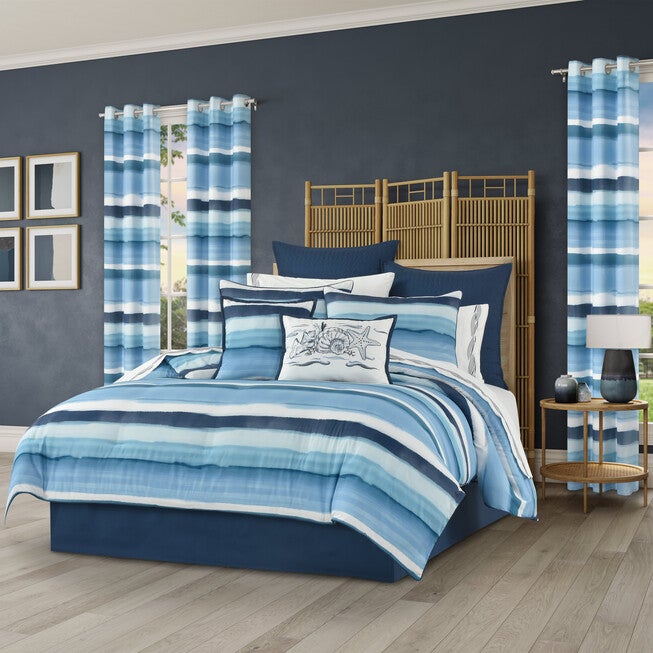 Balboa 4 Piece Comforter Set, BLUE, hi-res image number 0