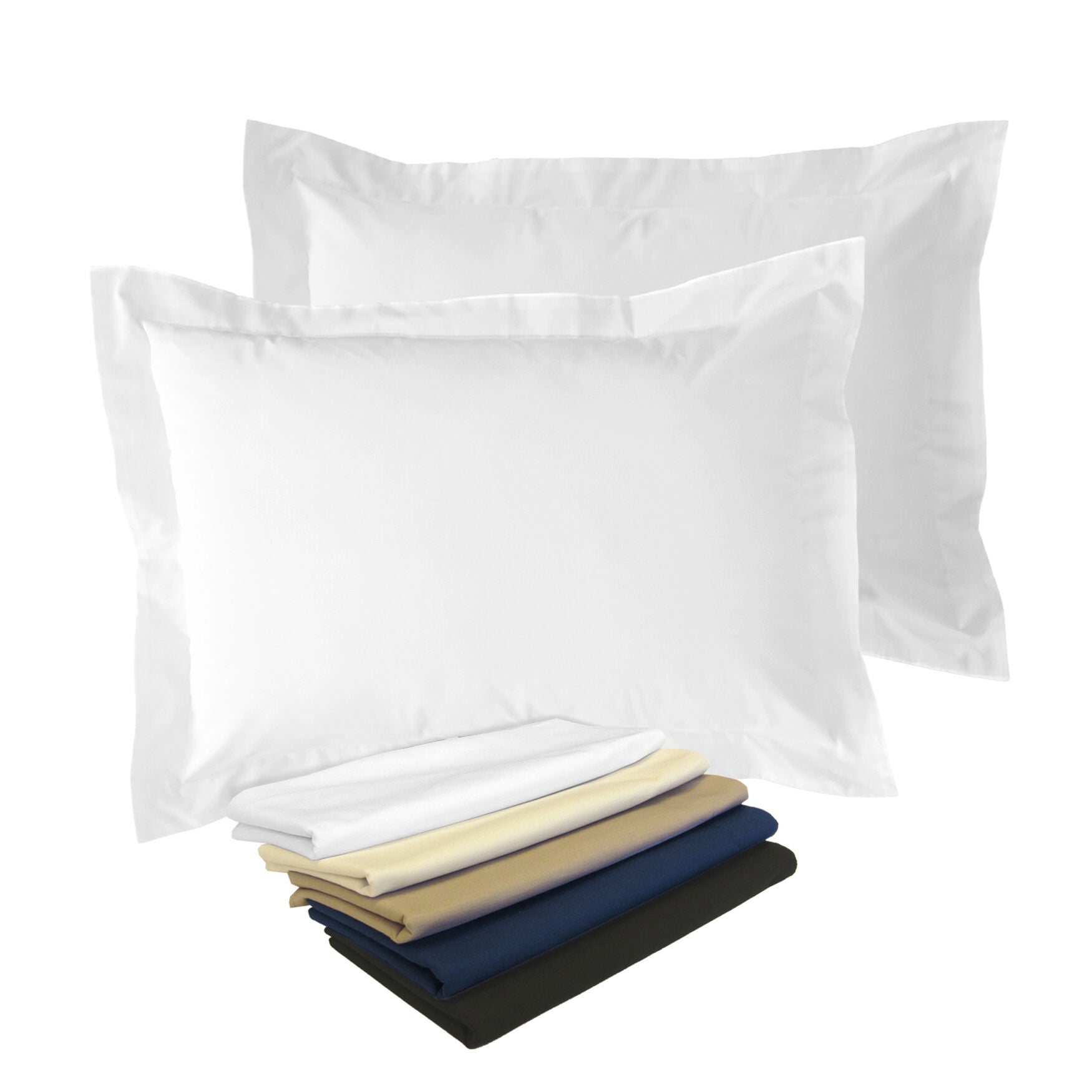 2-Pack Tailored  65/35 Poly/Cotton Sham, WHITE, hi-res image number 0