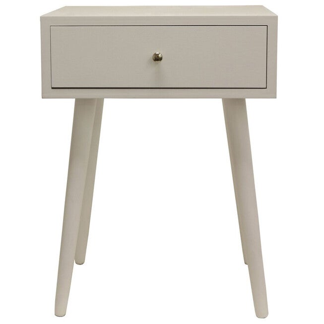 Mid-Century 1-Drawer Chest, WHITE, hi-res image number 0