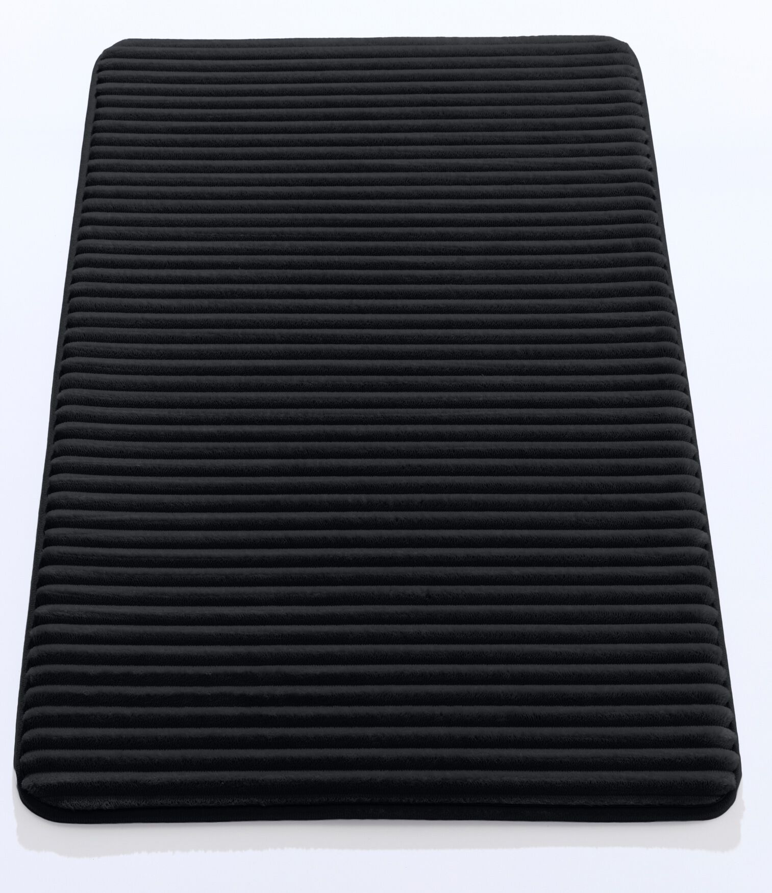 Memory Foam Bath Mat, BLACK, on-hover image number 1