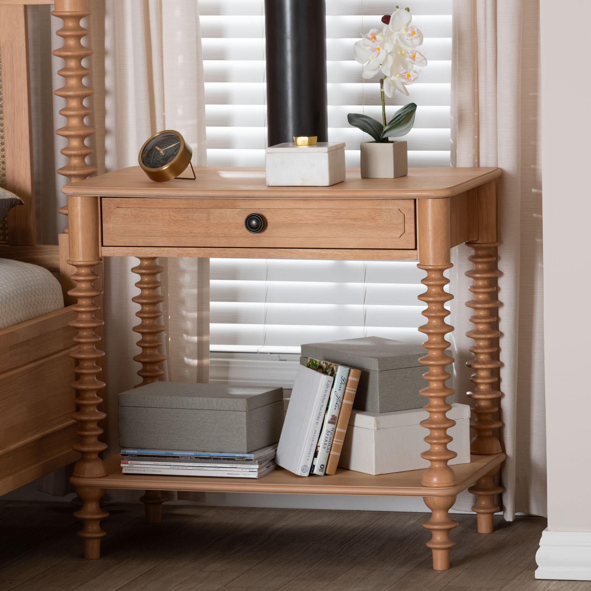 Neviah 1-Drawer Nightstand, BEECH BROWN, hi-res image number 0