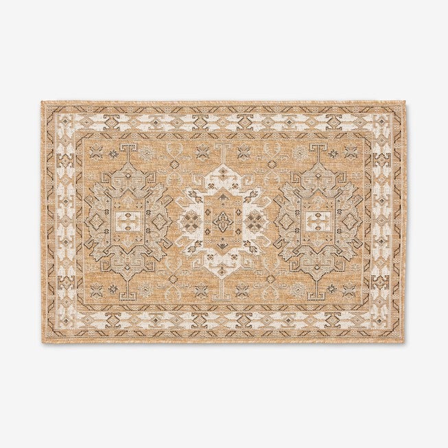 Carmel Indoor/Outdoor Kilim Rug 3 feet 3 inches x 4 feet 11 inches, SAND, hi-res image number 0