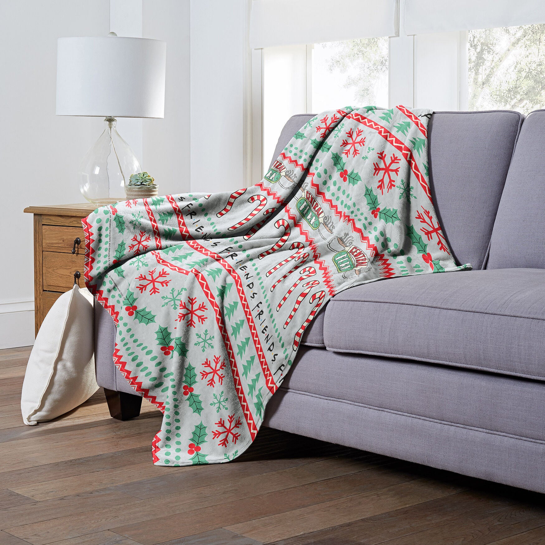 Wb Friends Candy Cane Coffee Silk Touch Throw Blanket, , alternate image number 3