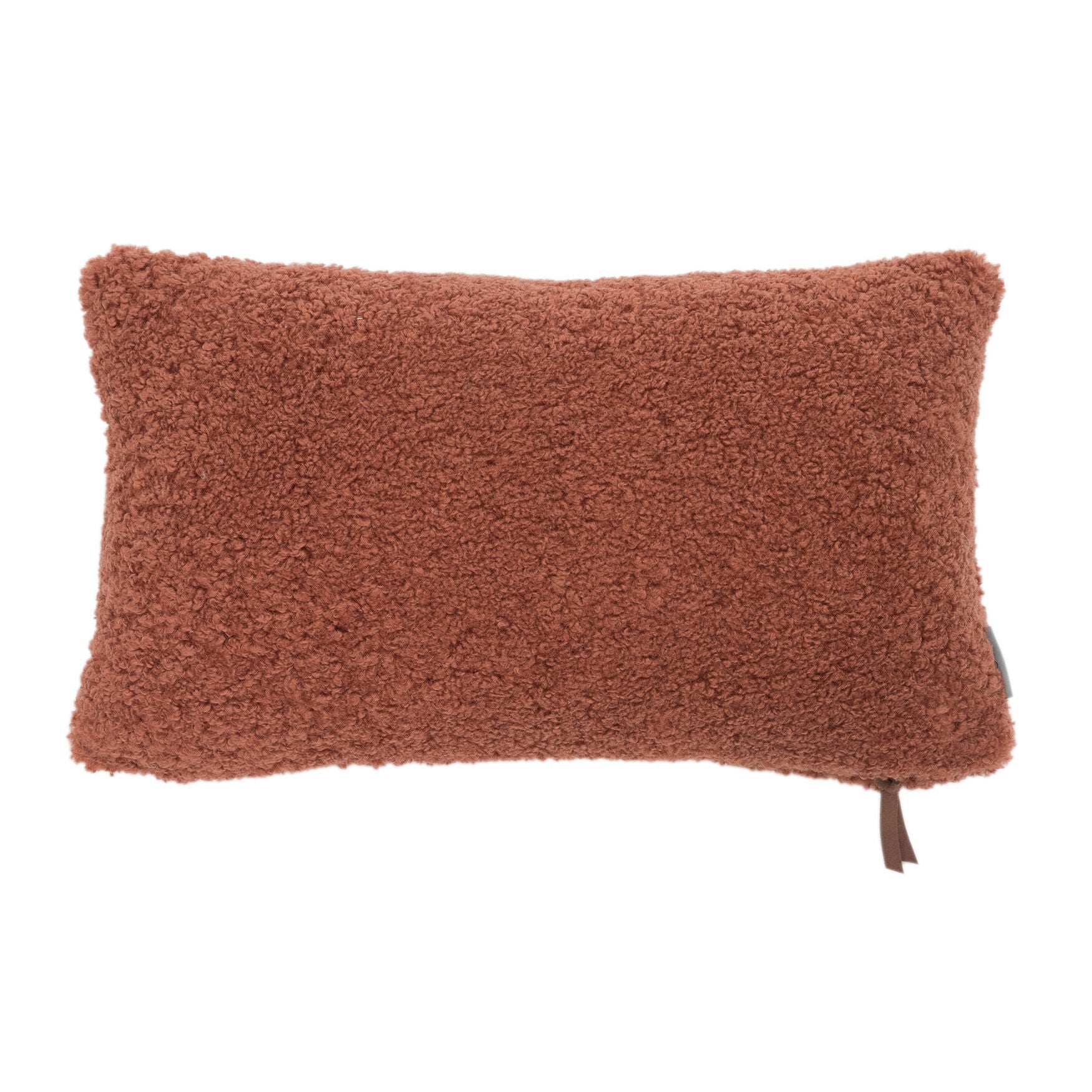 Teddy Sherpalux Plush Solid Lumbar Pillow, COPPER BROWN, hi-res image number 0