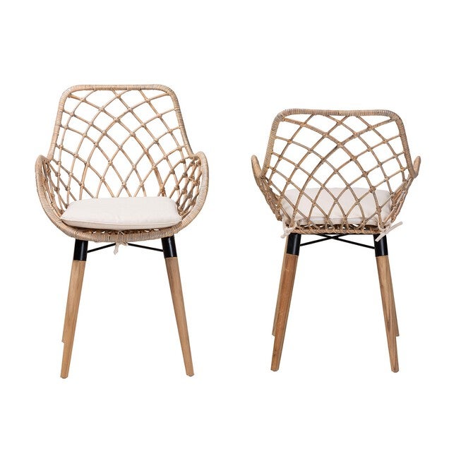 Ballerina Modern Bohemian Black Finished Rattan And Metal Dining Chair, , alternate image number 8