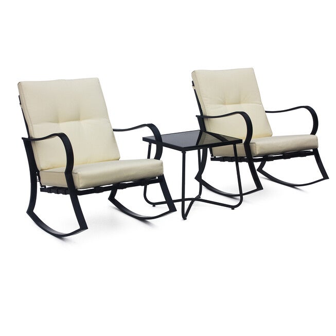 3-Piece Rocking Chair Set With Matching End Table, WHITE, hi-res image number null