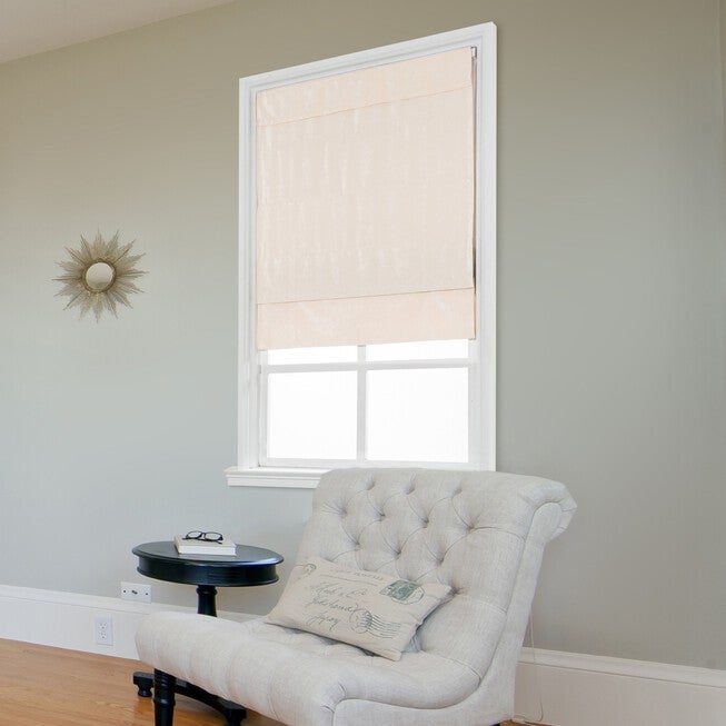 Cordless Velveteen Flat Roman Shade, , on-hover image number 1