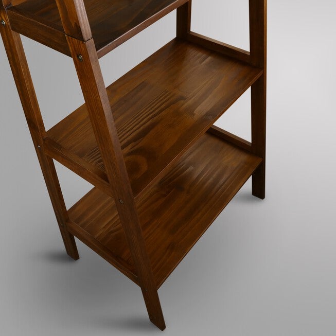 5-Shelf Ladder Bookcase-Warm Brown, , alternate image number null
